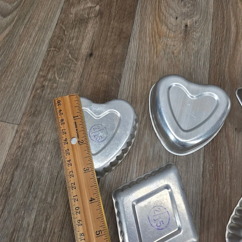 Vintage Aluminum Mini Cake Jello Molds Stars Hearts Playing Card Suits Set‎ of 8